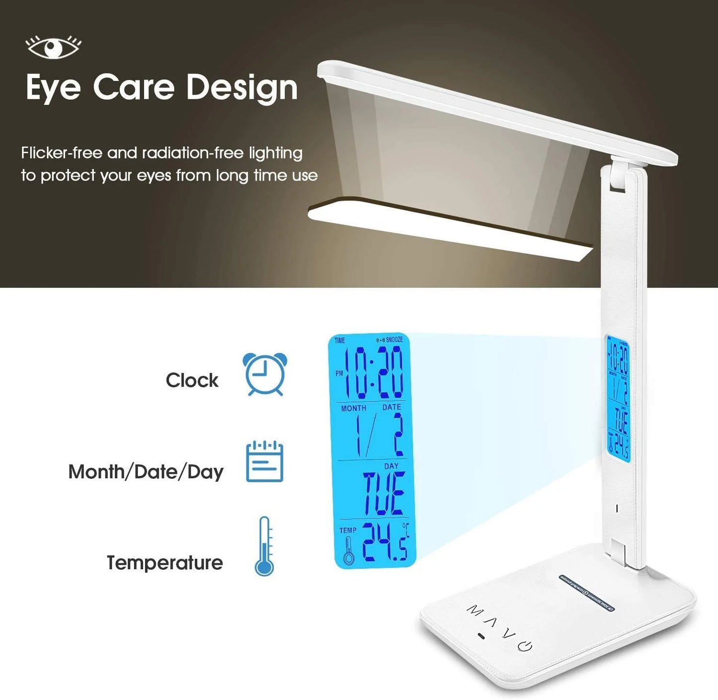 LED Wireless Charger Adjustable Foldable Desk Lamp