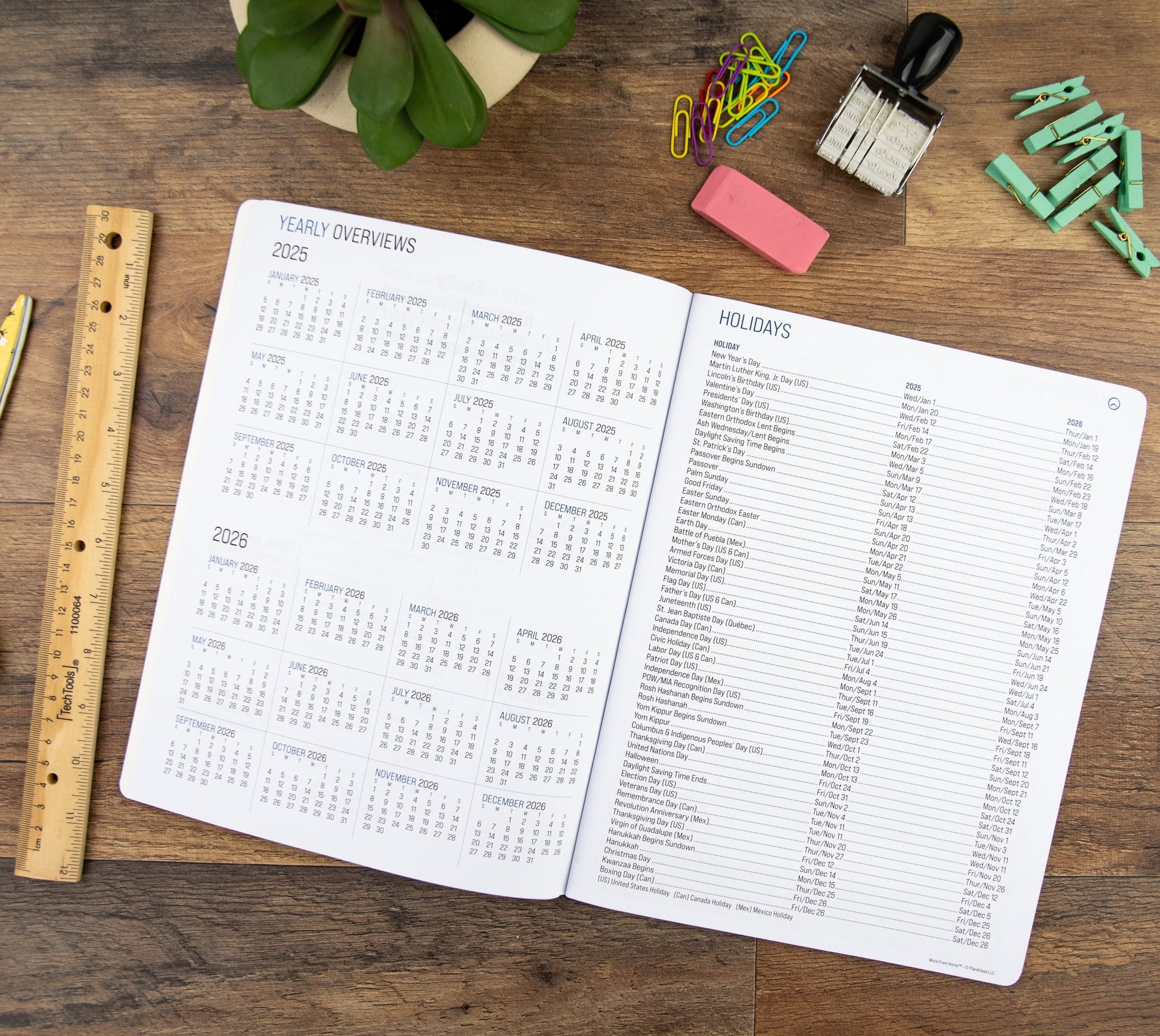 January 2025 - December 2026 Monthly Dated Planner (8.5"X 11")