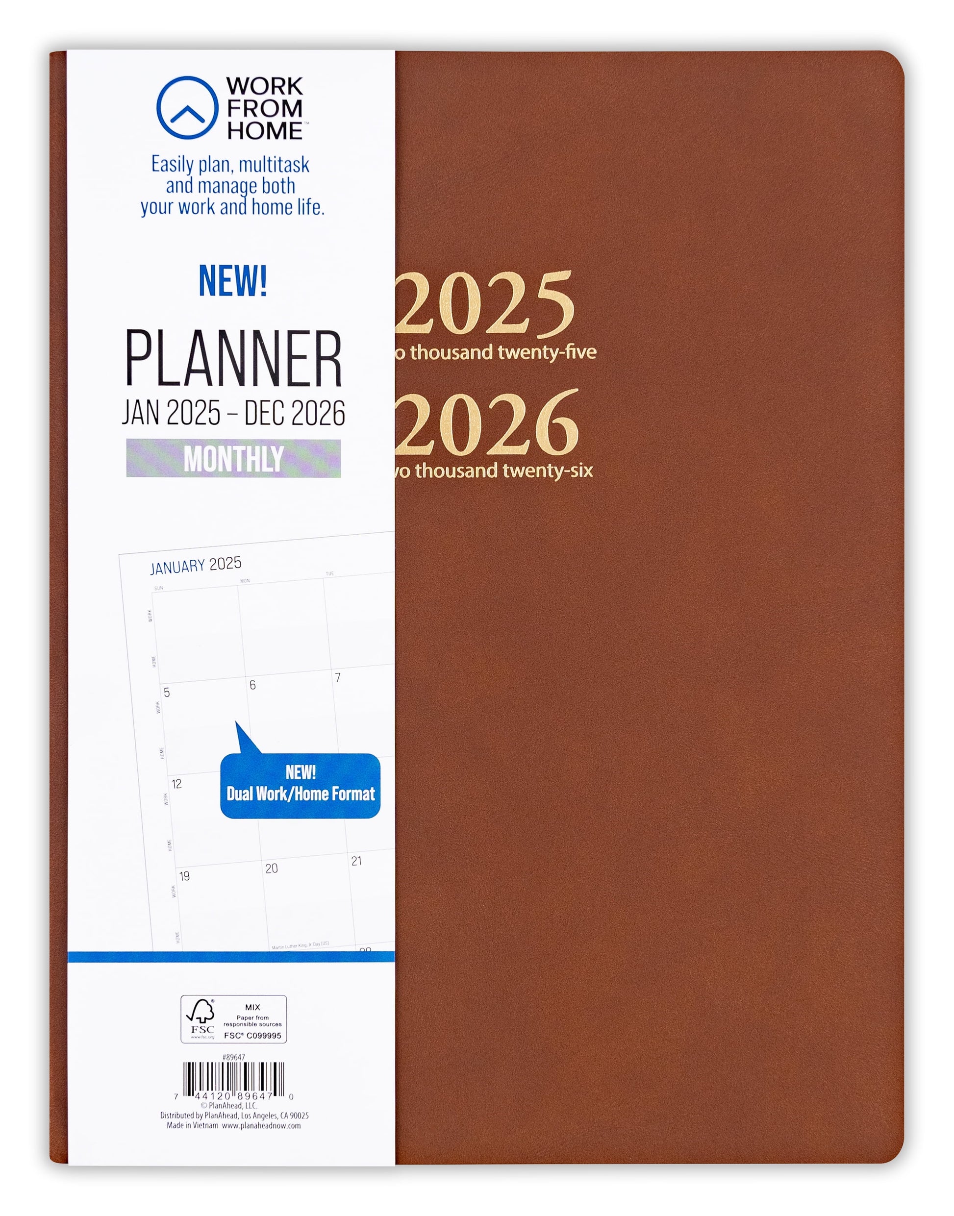 January 2025 - December 2026 Monthly Dated Planner (8.5"X 11")