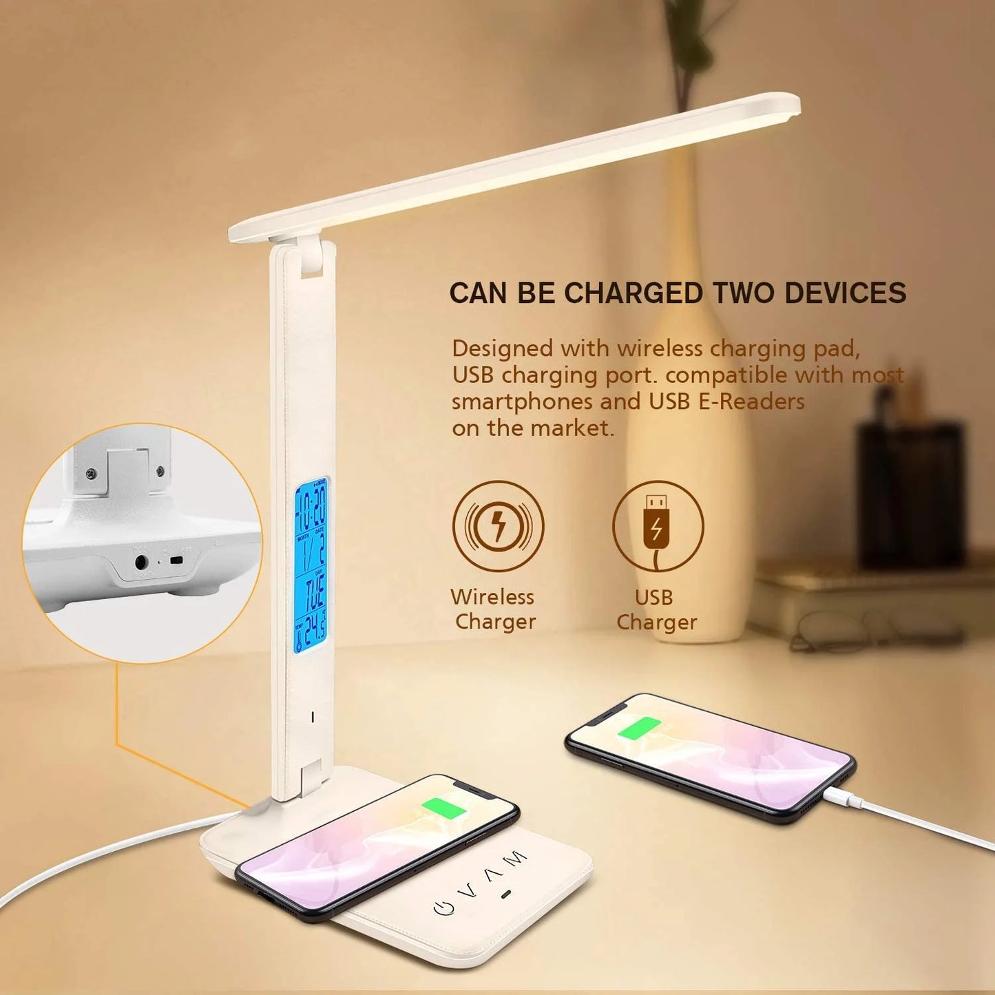 LED Wireless Charger Adjustable Foldable Desk Lamp