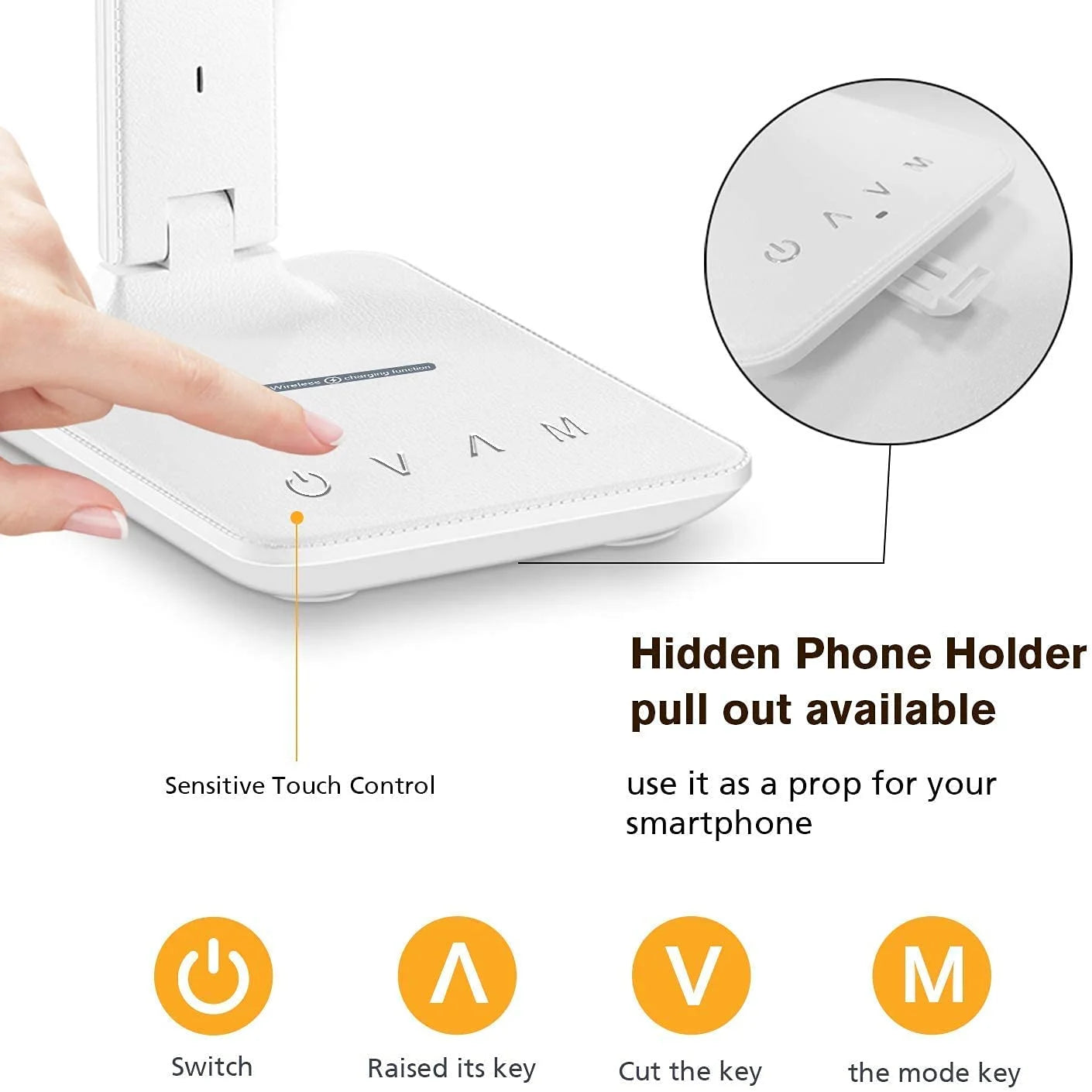 LED Wireless Charger Adjustable Foldable Desk Lamp