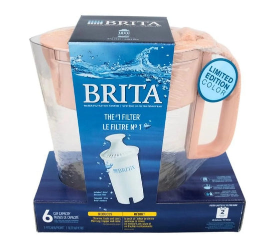 Metro Water Filteration System Pitcher 6 Cup Pink BPA Free